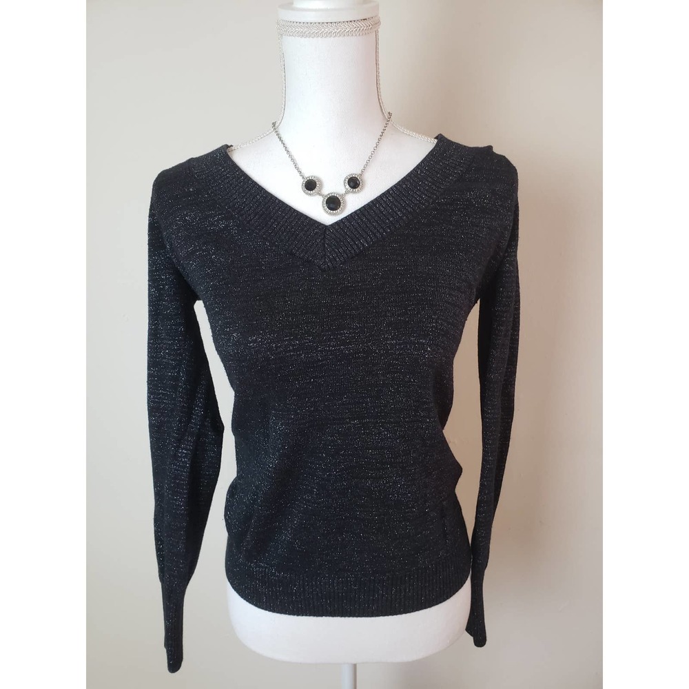 Express Women's Sweater M Black and Metallic Blend